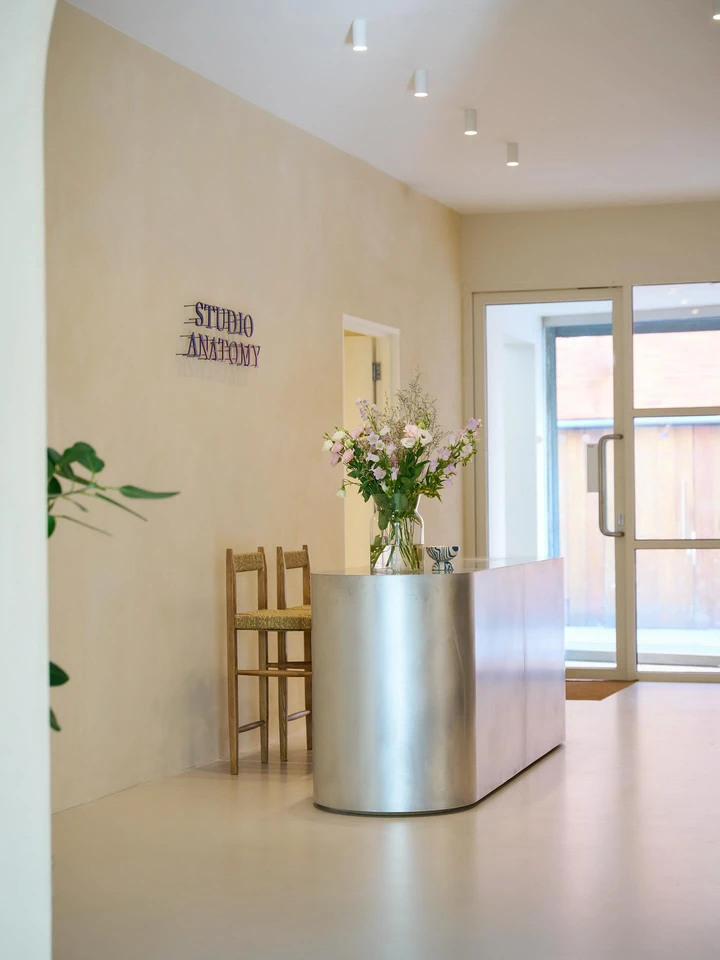 Commercial Microcement London - Studio Anatomy installation by Profile Plastering London